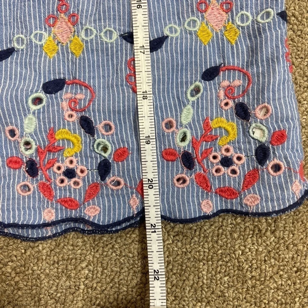 Gap Kids: Girls' Embroidered Blue / White Tank Top, Size XL